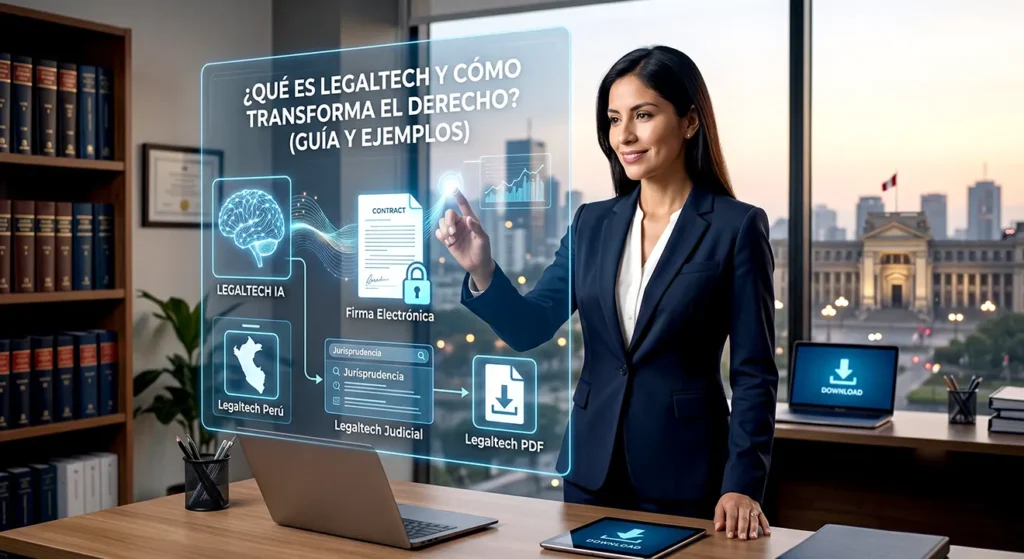Qué es Legaltech en Perú: Guía integral de Legaltech IA, software para abogados, firma electrónica y Courtech por Pretor Legal.