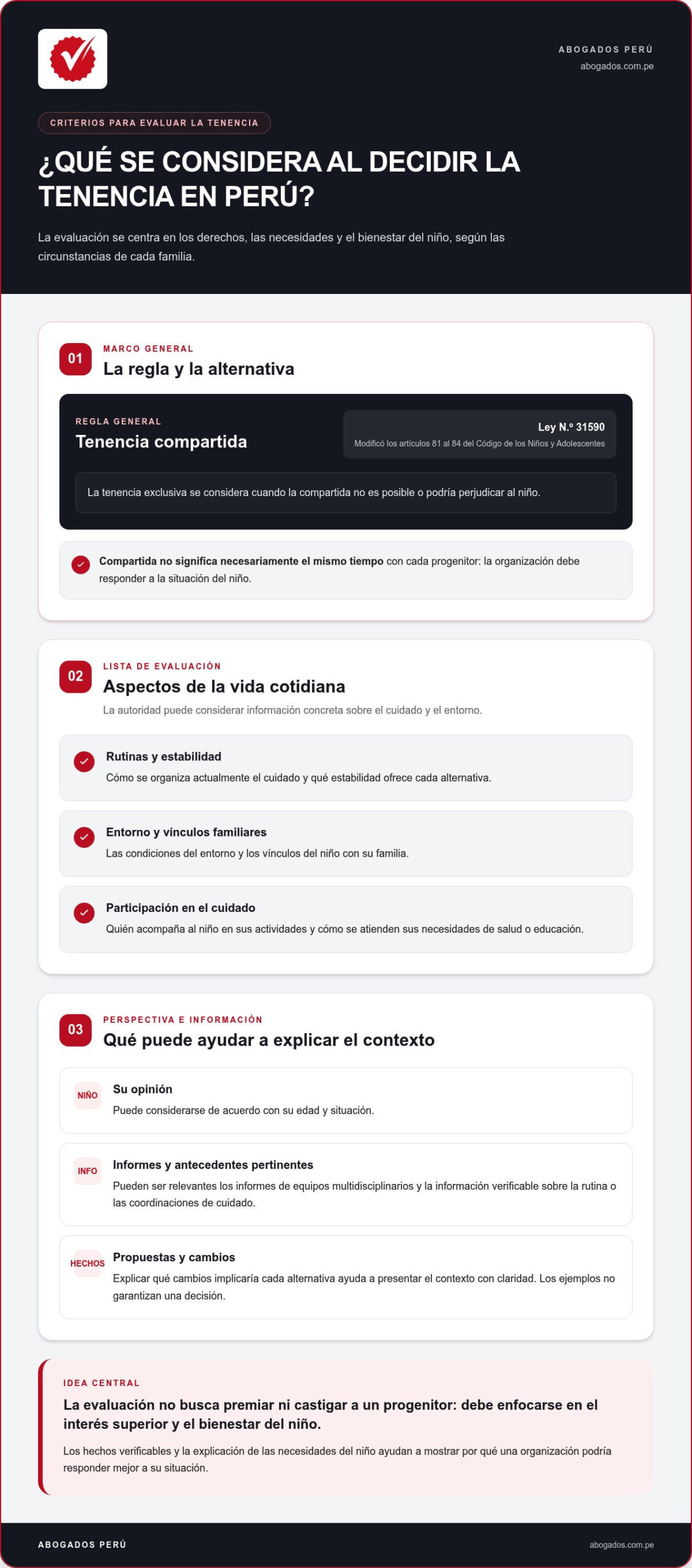 Abogado para obtener tenencia en Perú: opciones, proceso y orientación legal